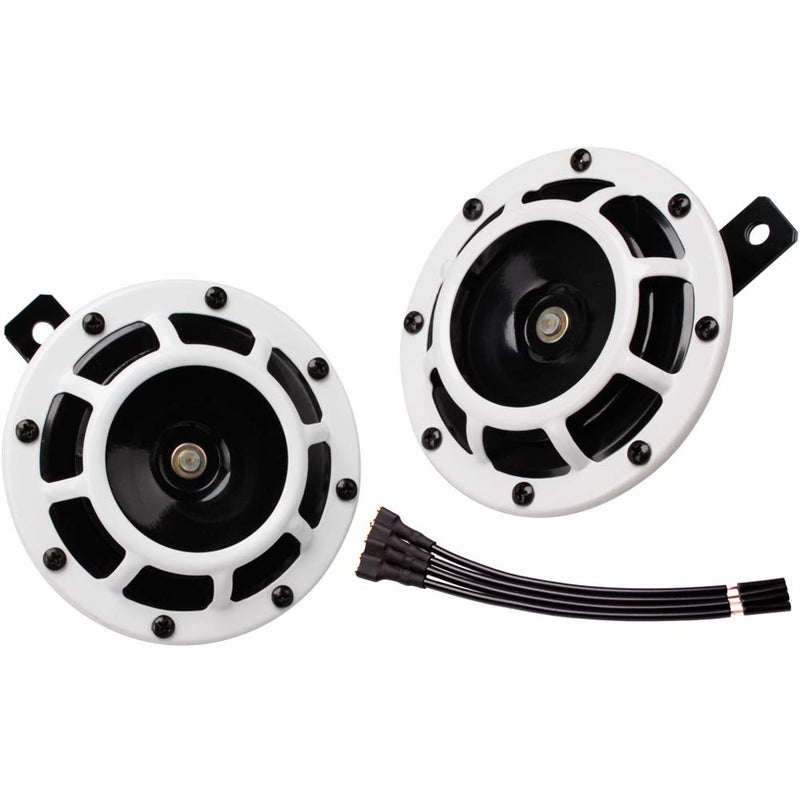 FARBIN Car Horn 12V Super Tone Horn High/Low Tone Twin Horns Kit Loud Horns for Car Motorcycle Truck (white) - Image 1